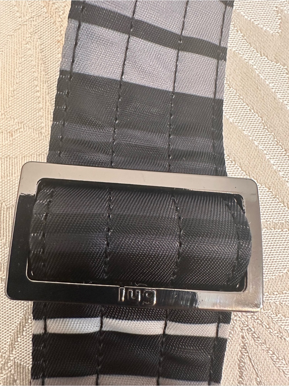 Adjustable Black & Gray Plaid Men’s Strap for lug Bags - Picture 3 of 6